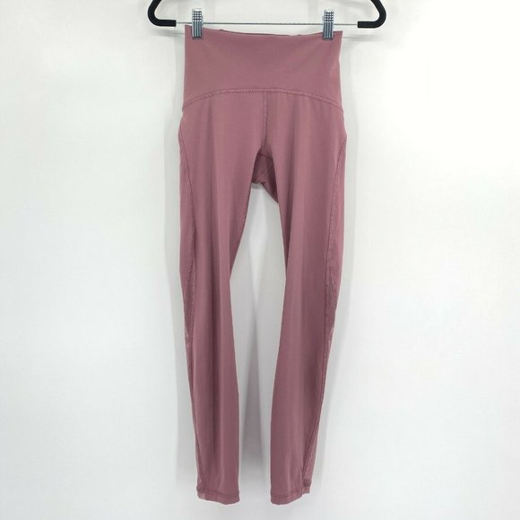 lululemon athletica Pants - Lululemon Train Times High Rise Stretch 7/8 Yoga Leggings Figue Pink Womens Sz 2
